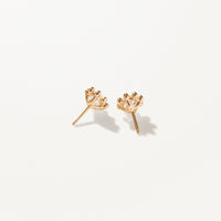 Beaded Earrings, Large lab diamond yellow gold studs 2 ctw